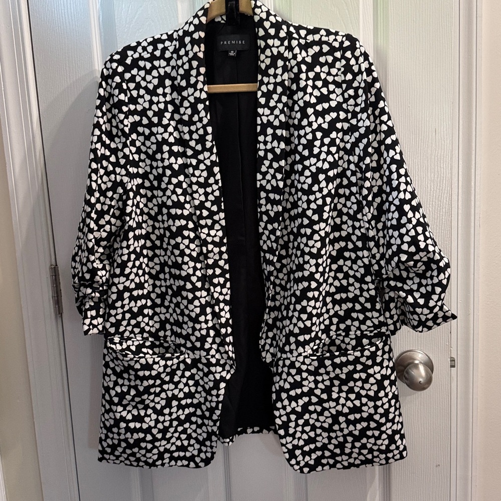 Papermoon Monochrome Heart Print Jacket
